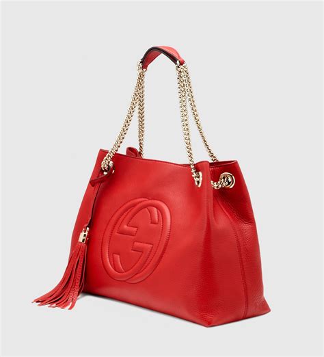 gucci red leather shoulder bag 449711|vintage Gucci leather shoulder bag.